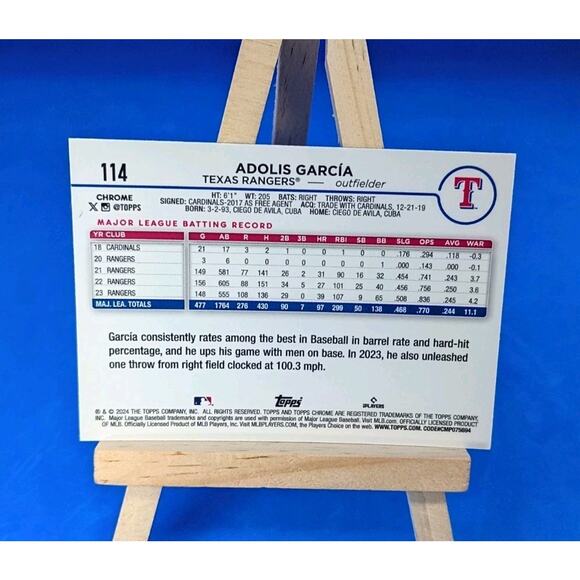 2024 Topps Chrome - Adolis Garcia #114 RayWave Refractor - Picture 5 of 6
